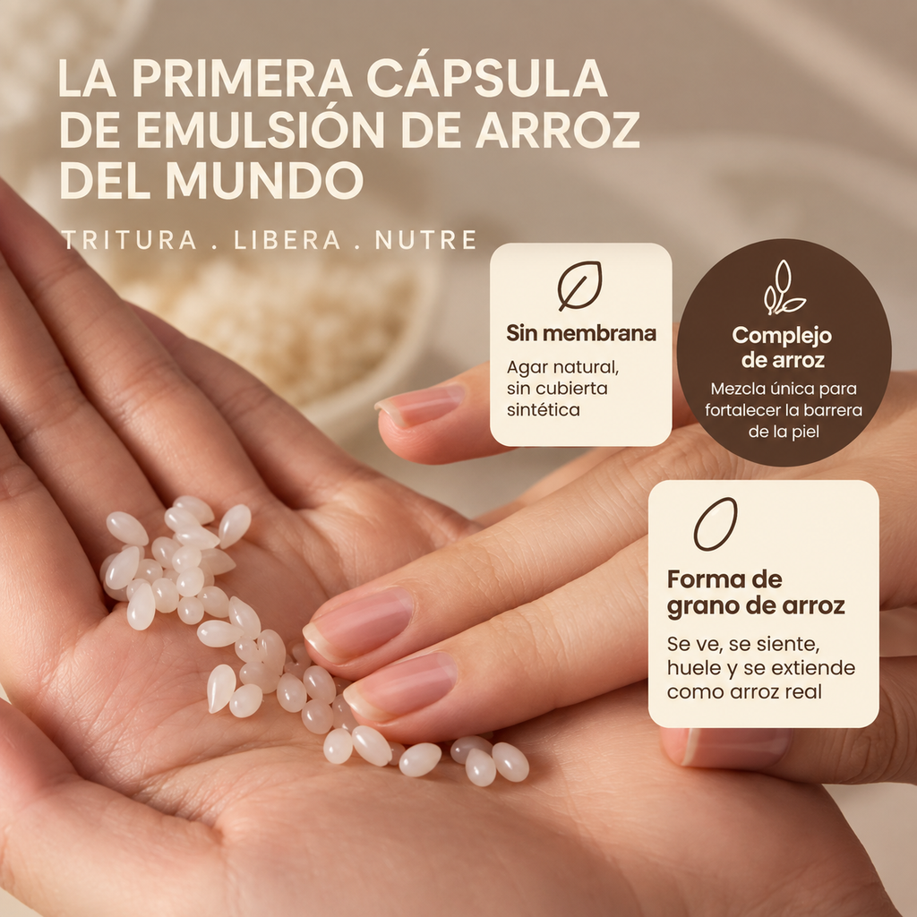 RiceGlow™ – Crema Facial de Cápsulas de Arroz