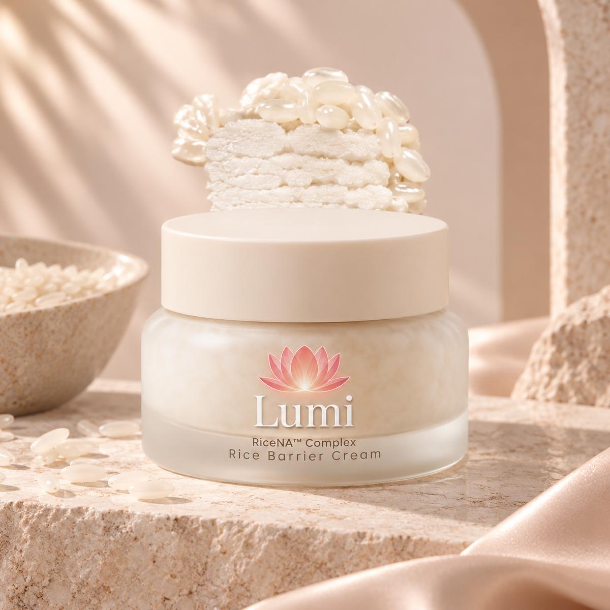 RiceGlow™ – Crema Facial de Cápsulas de Arroz