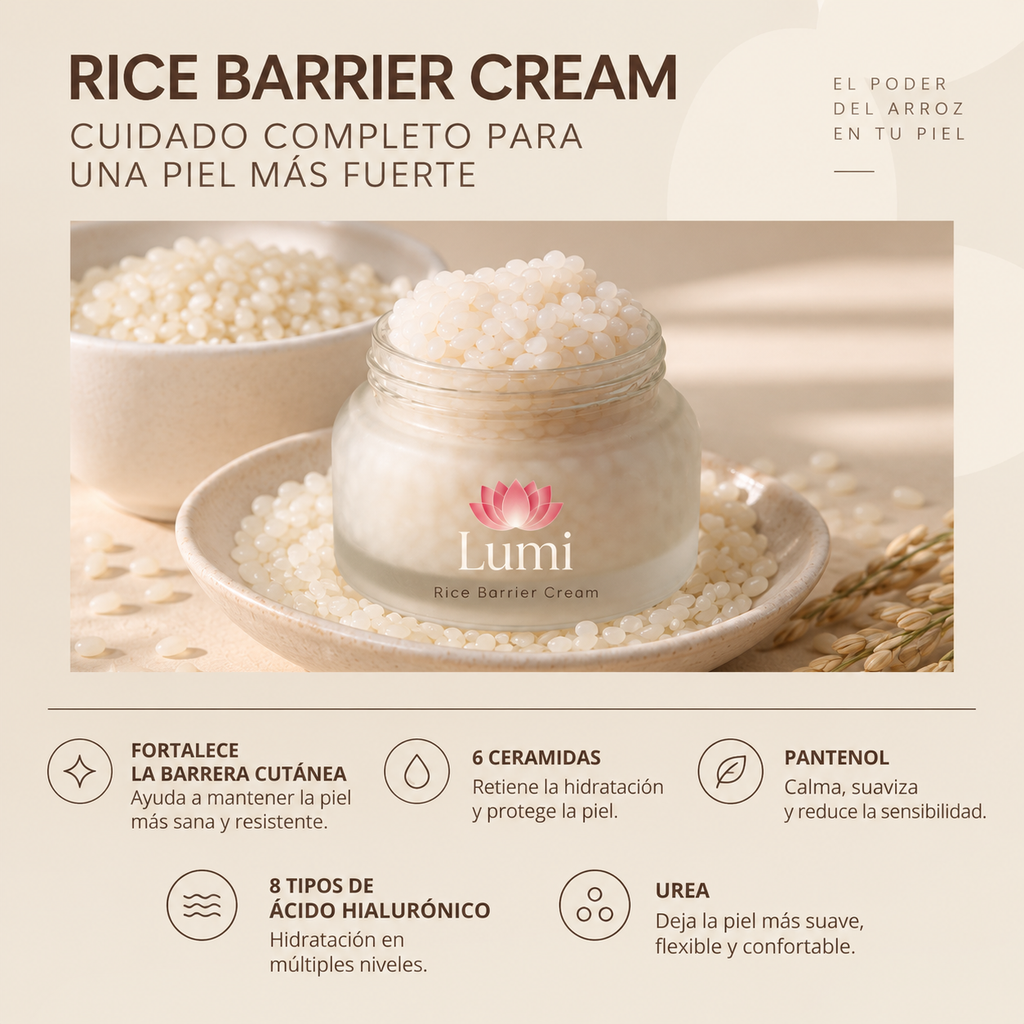 RiceGlow™ – Crema Facial de Cápsulas de Arroz